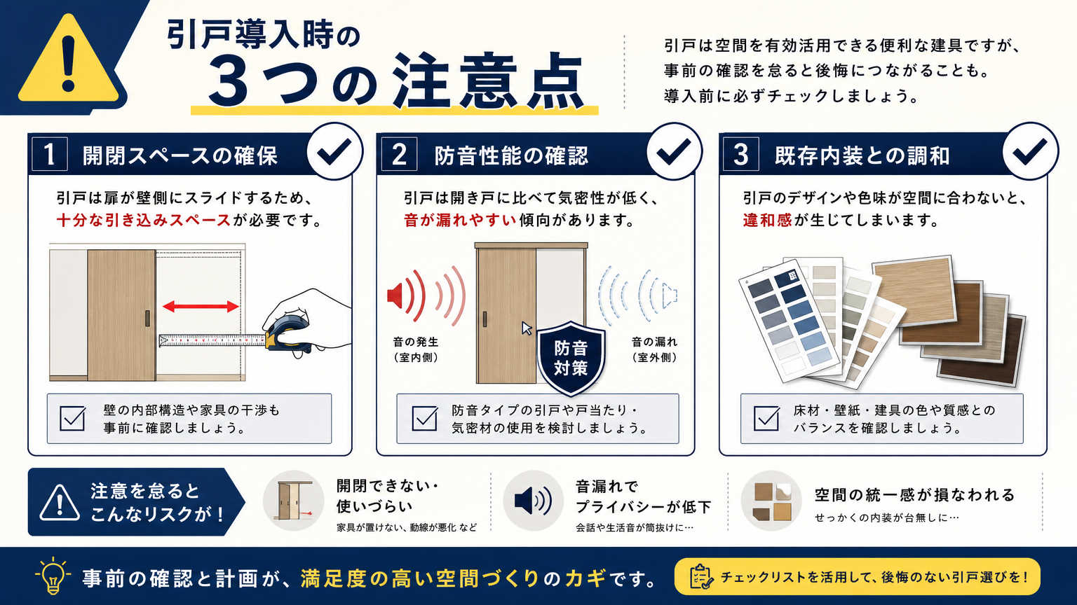 引戸パーテーション導入時の注意点