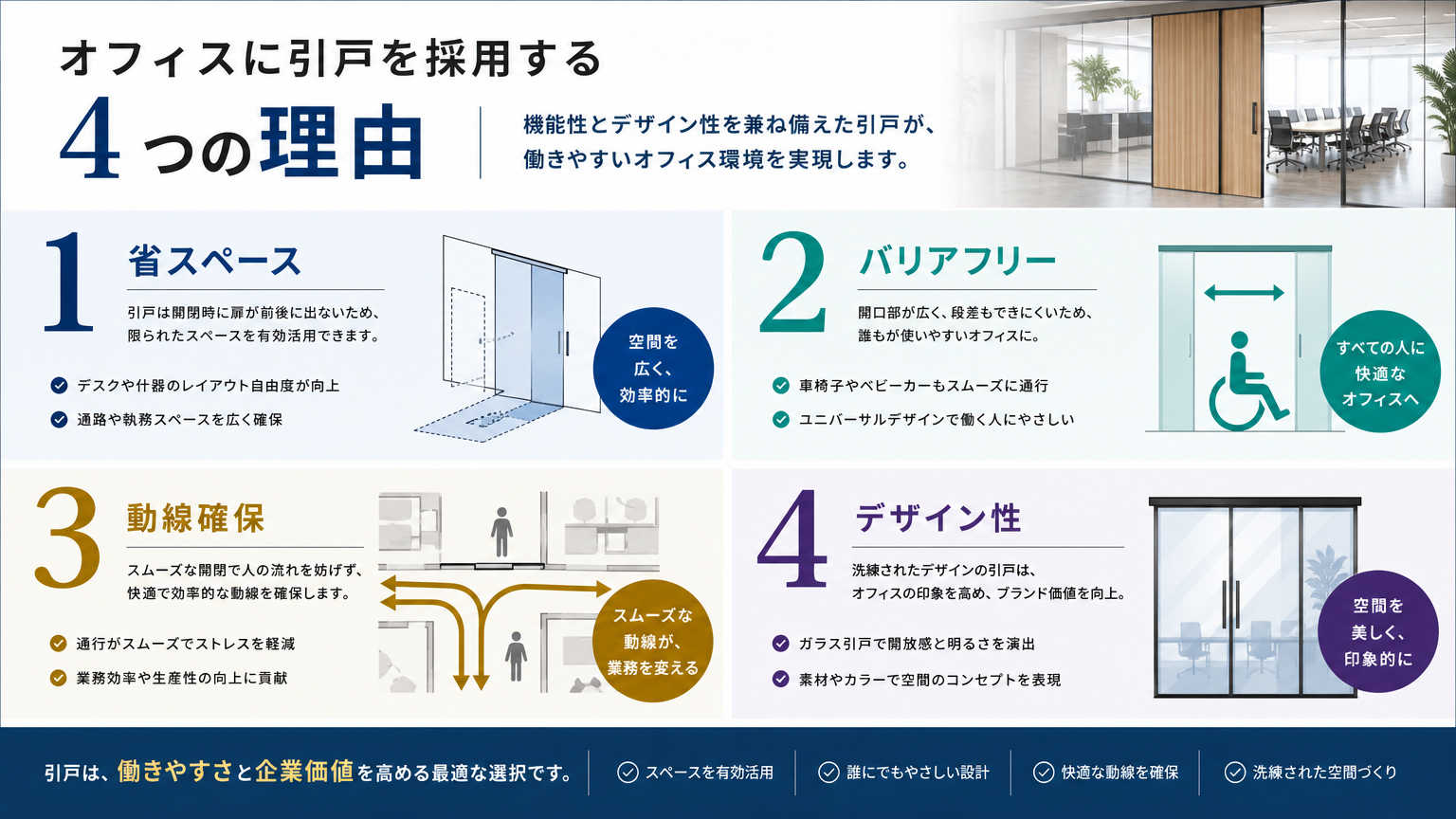 オフィスに引戸を採用する理由